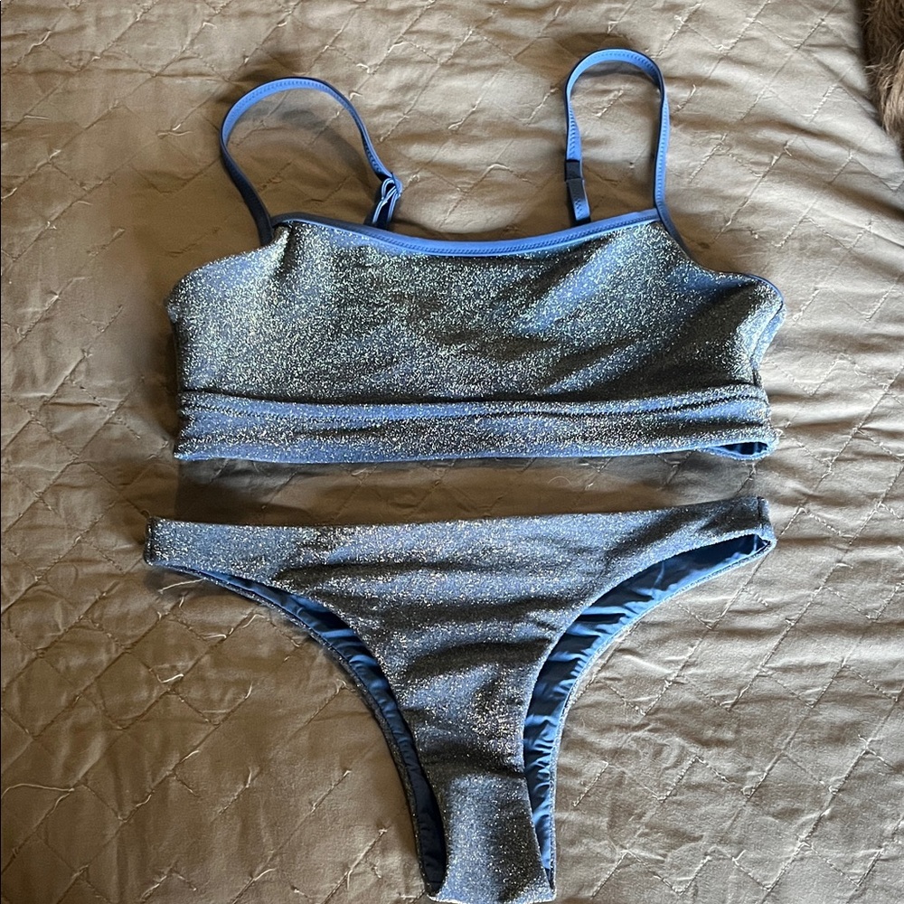 Sparkly Blue Bikini Set